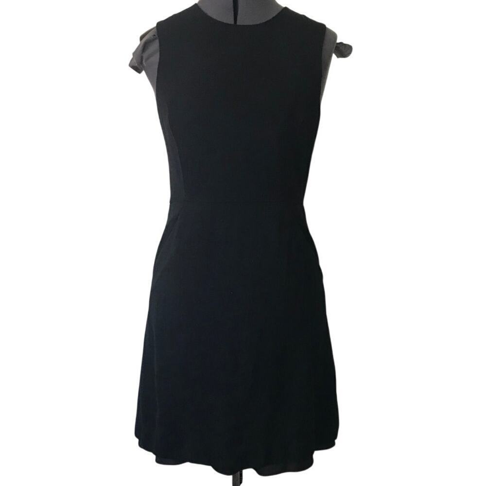 Theory Black Wool Blend Colete Hydric A-Line Dress • Minimalist • Size 4